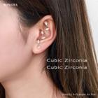 Leaf Rhinestone Alloy Earring 1 Pc - Gold - One Size