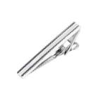 Fashion Elegant Pattern Geometric Rectangular Tie Clip Silver - One Size
