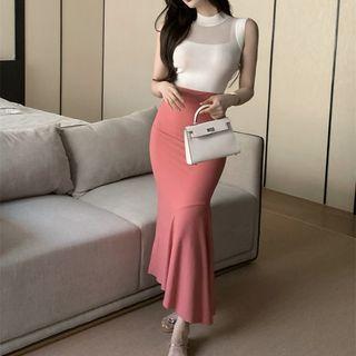 Sleeveless Mock-neck Top Top - White - One Size
