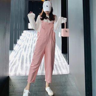 Crew-neck Long-sleeve T-shirt / Plain Jumper Pants