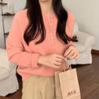 Henley Sweater Tangerine Pink - One Size