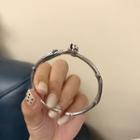 925 Sterling Rose Pendant Open Bangle S086 - As Shown In Figure - One Size