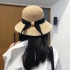 Bow Straw Hat As Shown In Figure - One Size