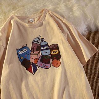 Short-sleeve Snack Print T-shirt