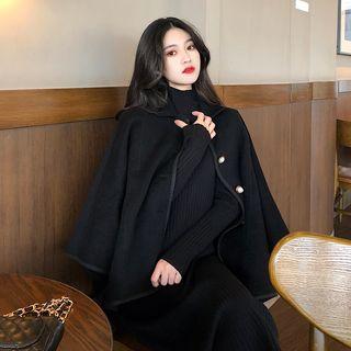 Plain Jacket / Mock Neck Plain Knit Dress