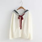 Letter Embroidered Sailor Collar Cardigan