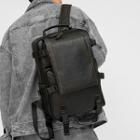 Contrast Stitching Faux Leather Backpack Black - One Size