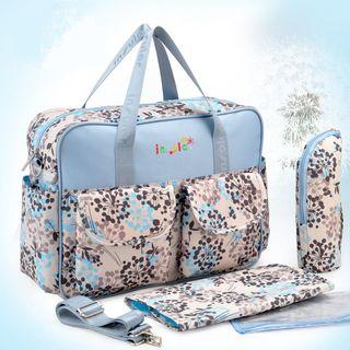 Nylon Patterned Zip Carryall Bag With Pouch