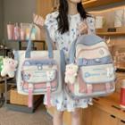 Color Block Backpack / Tote Bag / Set