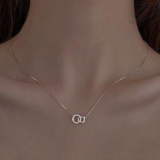 Geometric Pendant Sterling Silver Necklace 1 Pc - Geometric Pendant Sterling Silver Necklace - Silver - One Size