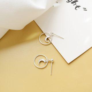 Moon Sterling Silver Dangle Earring 1 Pair - Silver - One Size