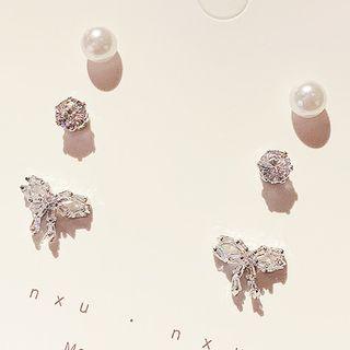 Set: Rhinestone / Faux Pearl Earring (assorted Designs) 1# - As Shown In Figure - One Size