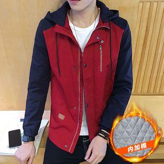 Quilted Lining Drawstring Zip Jacket