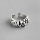 925 Sterling Silver Twisted Hoop Open Ring Silver - Size 14