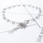 Alloy Heart & Flower Anklet One Size - One Size