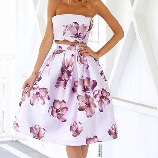 Floral Print Sleeveless A-line Sheath Dress