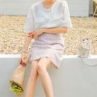 Round-neck Flap-front Blouse