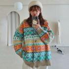 Patterned Cardigan As Shown As Figure - One Size