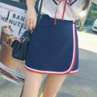 Striped Trim A-line Skirt