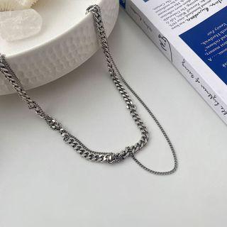 Layered Alloy Choker Xl1009 - Silver - One Size