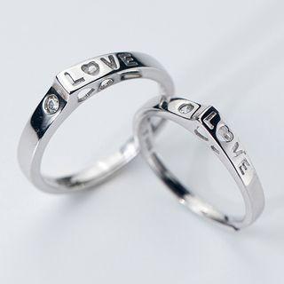 925 Sterling Silver Couple Matching Lettering Ring