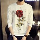 Long Sleeve Rose Print T-shirt