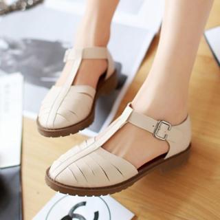 T-strap Flat Sandals