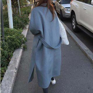 Open Front Coat Grayish Blue - One Size