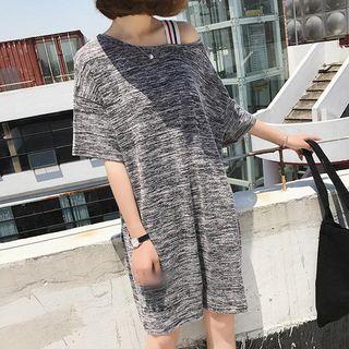 Melange Short-sleeve T-shirt Dress