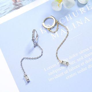 Rhinestone Alloy Chain Dangle Earring
