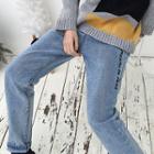 Lettering Embroidered Straight-leg Jeans