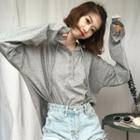 Hooded Buttoned Long-sleeve T-shirt
