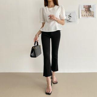 Jacquard Peplum Blouse