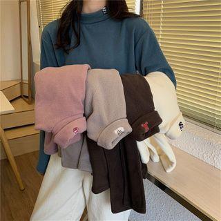 Turtleneck Long-sleeve Animal Embroidered Knit Top