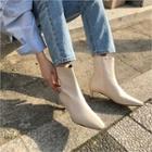 Square-toe Kitten-heel Ankle Boots