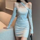 Asymmical Cold-shoulder A-line Dress