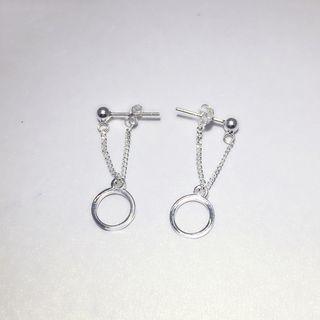 925 Sterling Silvercircle Drop Earrings