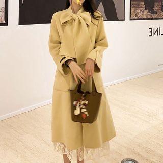 Bow Accent Midi Coat