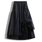 Bow Irregular Midi A-line Skirt