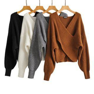 Long Sleeve Cross-strap Loose-fit Sweater