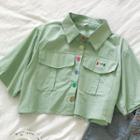 Short-sleeve Applique Cargo Shirt