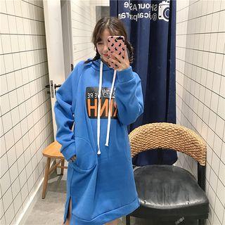 Lettering Hoodie A-line Dress