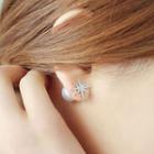 925 Sterling Silver Rhinestone Faux Pearl Stud Earring