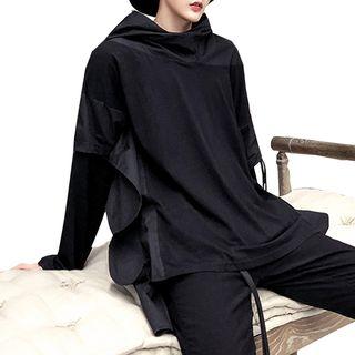 Mock Two-piece Oversized Hoodie