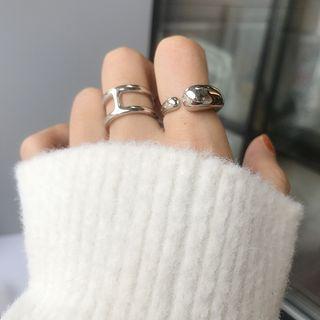 Droplet Sterling Silver Open Ring K727 - Silver - One Size
