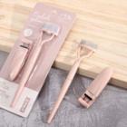 Set : Eyelash Curler + Stainless Steel Eyelash Comb Set - Pink - One Size