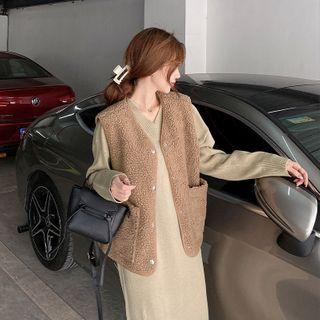 Midi A-line Sweater Dress / Vest / Set