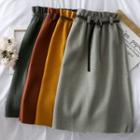 Paperbag-waist A-line Skirt With Belt