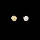 Rose & Coin Asymmetrical Earring 1 Pair - White & Gold - One Size