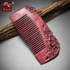 Flower Wooden Hair Comb As Shown In Figure - One Size
